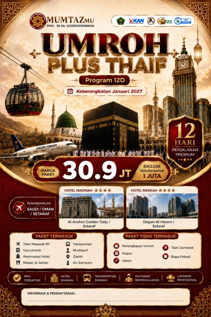 UMROH PLUS THAIF JANUARI 2027